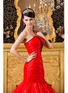 Red and Black Pretty Fishtail Bridal Gowns