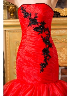 Red and Black Pretty Fishtail Bridal Gowns