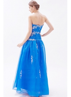 Royal Blue Masquerade Ball Gown with Corset Back