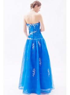 Royal Blue Masquerade Ball Gown with Corset Back