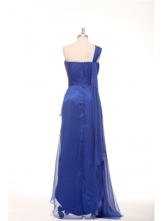 Royal Blue One Shoulder Irregular Cut Plus Size Maxi Dress