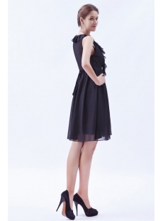 Ruffled Chiffon Little Black Dresses for Plus Size Women