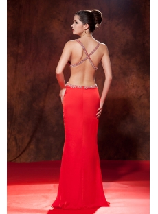 Sexy Backless Red Evening Dresses for Women