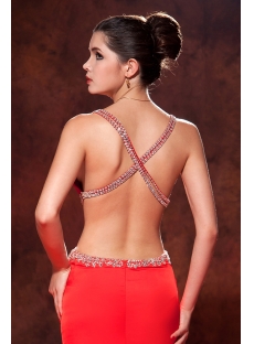 Sexy Backless Red Evening Dresses for Women