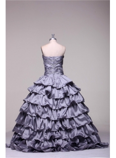 Silver 2013 Plus Size Quinceanera Gown