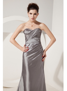 Silver Sheath Cheap Evening Dress with Corset