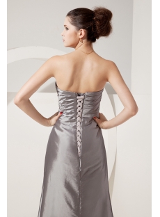Silver Sheath Cheap Evening Dress with Corset