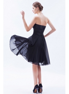 Simple Knee Length Chiffon Little Black Dress for Bridesmaid