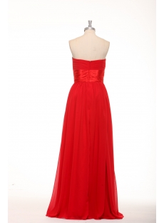 Simple Long Red Chiffon Plus Size Affordable Prom Dresses