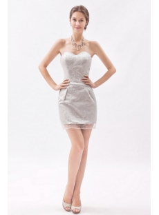 Simple Silver Sweetheart Mini Homecoming Dress