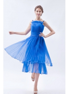 Spaghetti Straps Royal Blue Short Bridesmaid Dresses