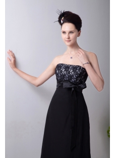 Strapless Lace Tea Length Little Black Dress