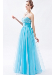 Strapless Long Aqua Blue Quinceanera Dresses 2013