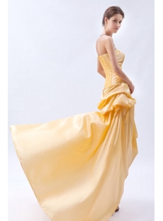 Strapless Yellow High-low Hem Short Quinceanera Dress