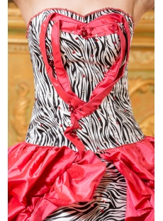 Sweet Gothic Zebra Quinceanera Gown