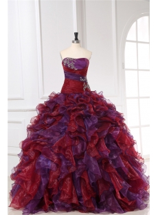 Sweetheart Long Colorful Ruffle Quinceanera Dresses