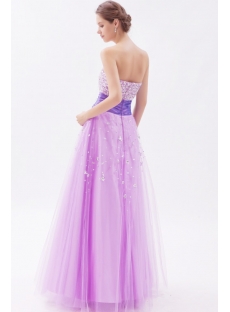 Sweetheart Long Lilac Beaded 15 Quinceanera Dresses