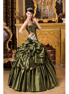 Tasteful Olive Green Quinceanera Dress 2013