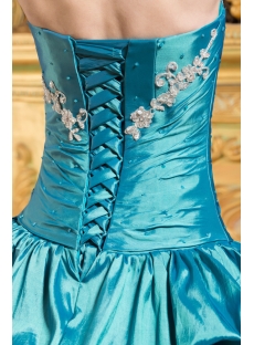 Teal Blue Pretty Quinceanera Gown with Puffy