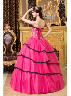 Traditional Hot Pink and Black Colorful Debutante Dresses