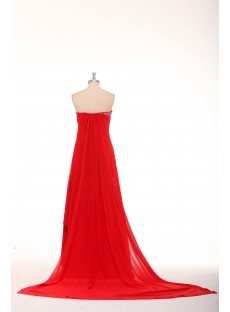 Traditional Red Chiffon Long Prom Dresses for Full Figured