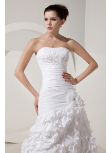 White Sweetheart Fit and Ruffle 2012 Wedding Gown