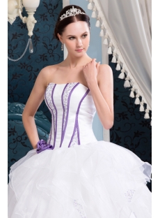 White and Purple Cinderella Quinceanera Dress