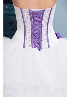 White and Purple Cinderella Quinceanera Dress