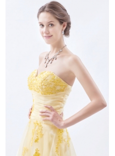 Yellow Graceful Colorful Quince Gown Dress with Lace up Back