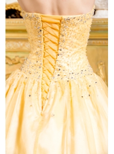 Yellow Modest 2011 Ball Gown Quinceanera Gown