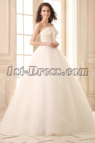 Romantic Pearl Strapless Long Tulle Quinceanera Dresses
