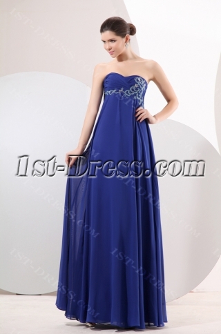 Romantic Royal Blue Maternity Cocktail Gown