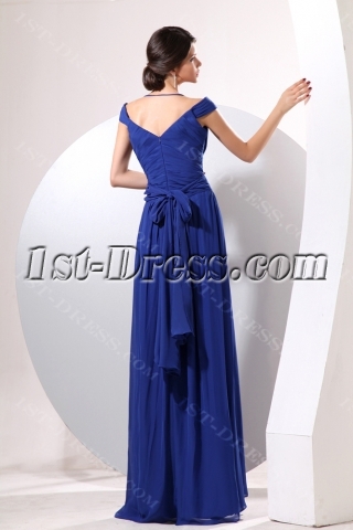 Royal Blue Long Off Shoulder Military Party Gown