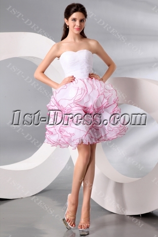 White Charming Ball Gown Sweetheart Knee-length Pageant