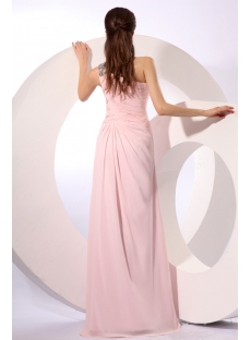 Amazing Pearl Pink One Shoulder Chiffon Celebrity Prom Dress