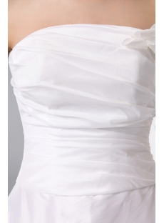 Brilliant Taffeta A-line Strapless Short-Length Wedding Gown