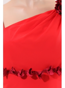 Chic Red Long Chiffon Empire Bridesmaid Dress