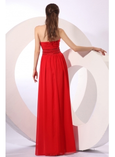 Elegant Red Sweetheart Long Chiffon Evening Dress
