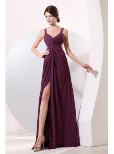 Grape Sexy Criss-cross Backless Evening Dress