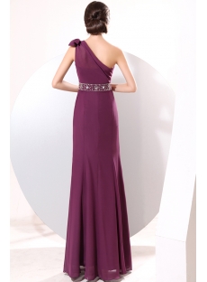 Grape Sheath Long One Shoulder 2014 Prom Dresses