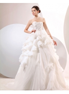 Ivory Delicate Sweetheart Puffy Ball Gown Wedding Dresses