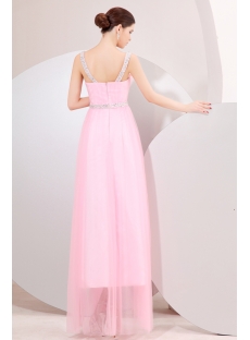 Pink Ankle Length Beaded Plus Size Party Dress