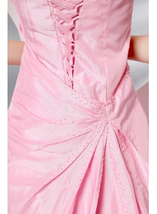 Pink Long Taffeta Wedding Dress for over 40 Bride