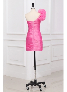 Pink One Shoulder Mini Party Dress
