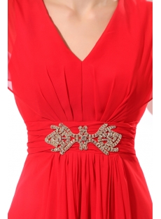 Red Long Chiffon Butterfly Sleeves Vintage Party Dress