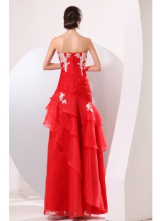 Red Organza Long Strapless Mermaid Best Quinceanera Gown