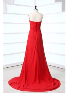 Red Thigh Slit Plus Size Prom Dress
