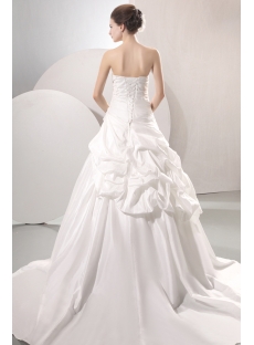 Romantic A-line Strapless Pick up Princess Wedding Dress