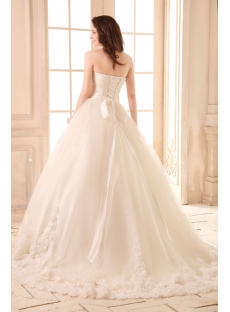 Romantic Flowers Sweetheart Ball Gown Wedding Dress 2014