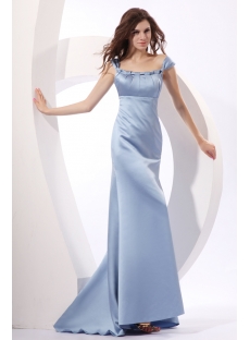Scoop Satin Lavender Sheath Formal Occasion Dress with Train
